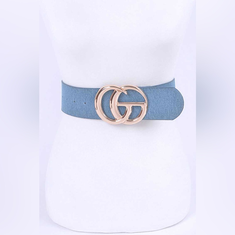 Plus Size Denim Logo Statement Belt